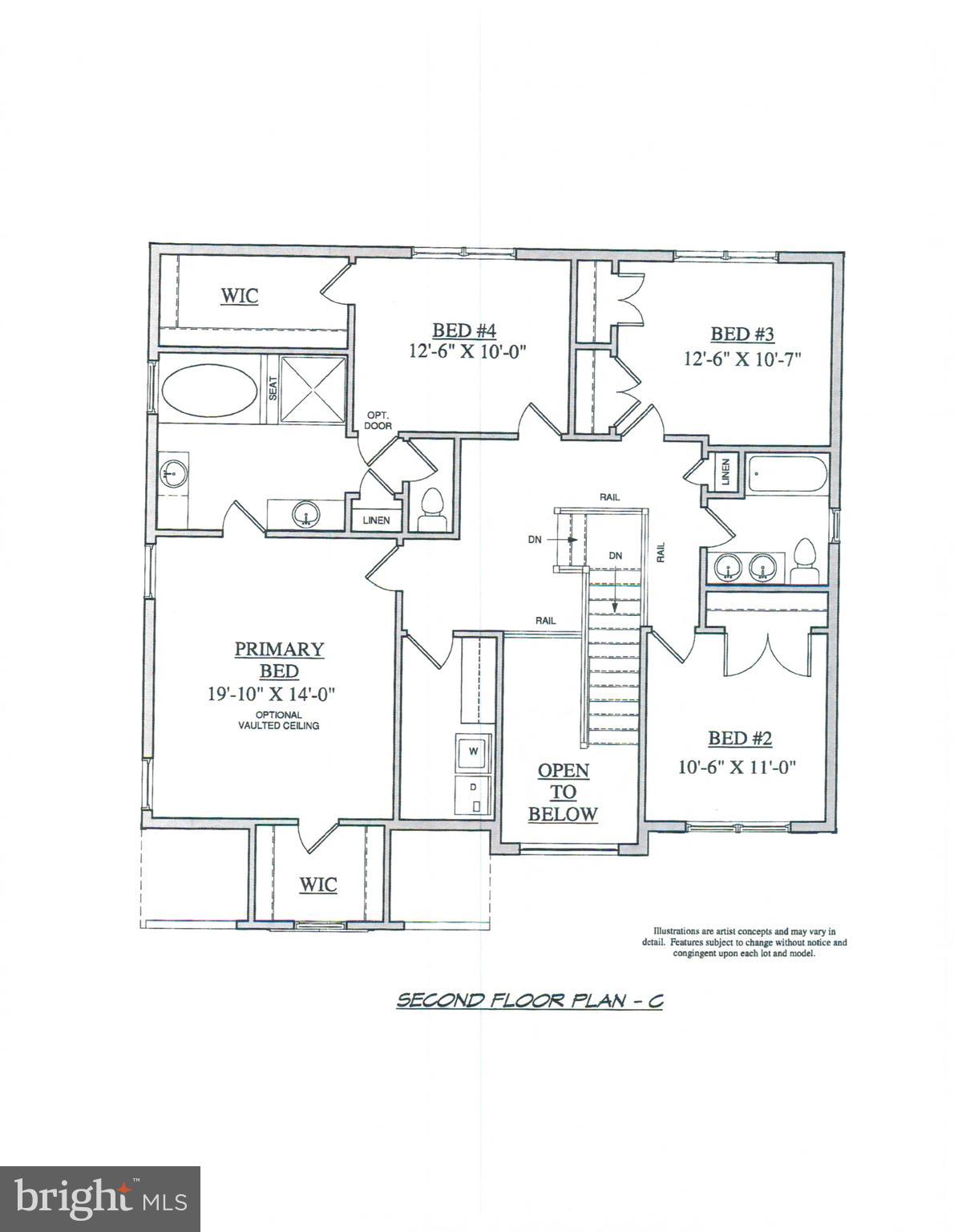 508 North Farm Crossing Road Severn, MD 21144 - Photo 10 of 13 Bedroom Level Plan C Dual Bedrooms to primary bath
