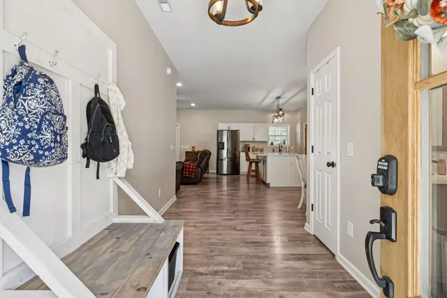 a bathroom with a sink and mirror