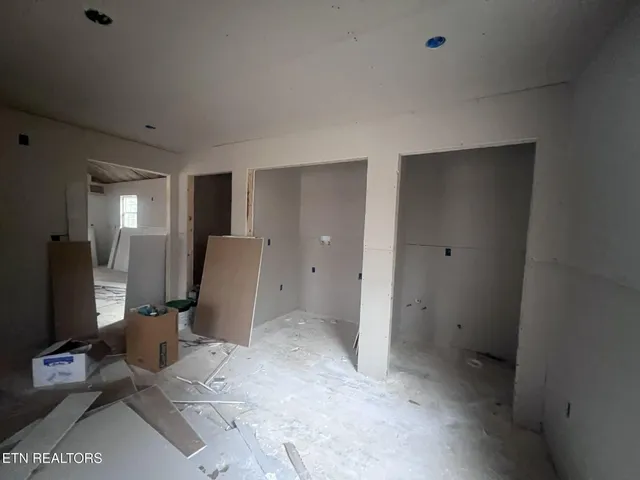 a view of work space with windows