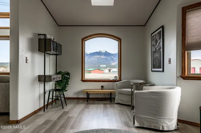 a view of a garage with storage