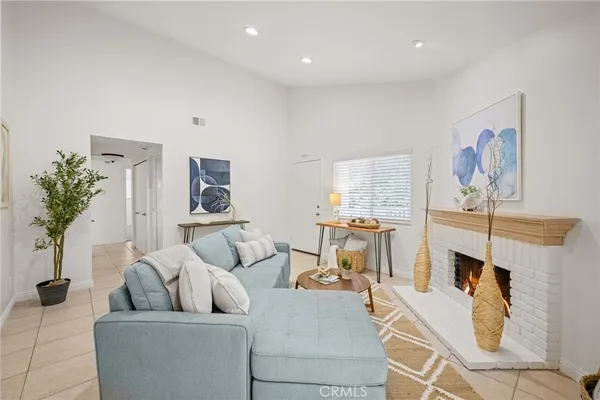 a living room with furniture and a couch