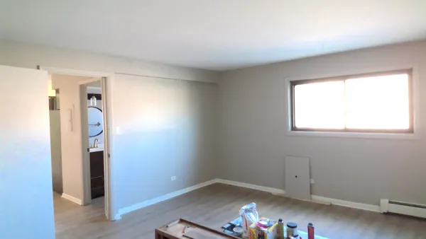 an empty room with a window