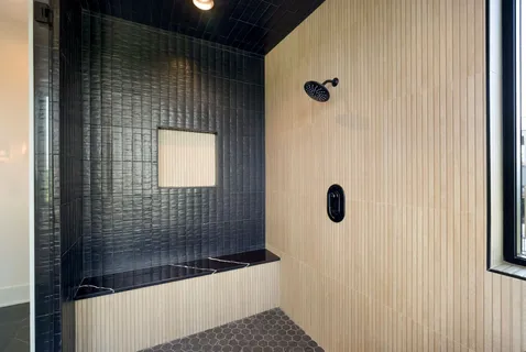 a view of a balcony with wooden floor