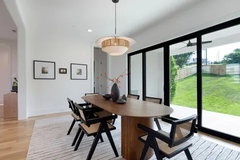 a view of a dining room and livingroom view