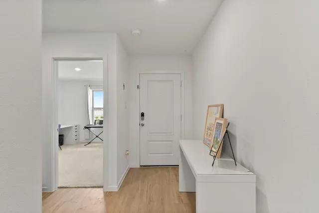 a bathroom with a sink and mirror