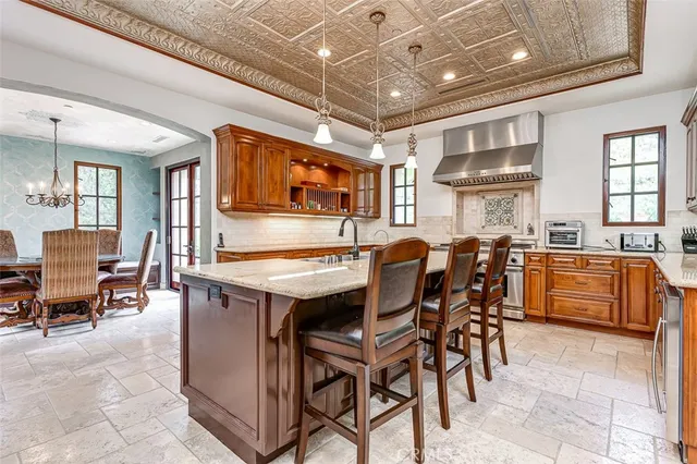 a view of a dining area with furniture