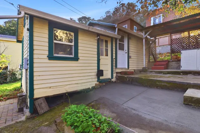 a view of a house with a patio