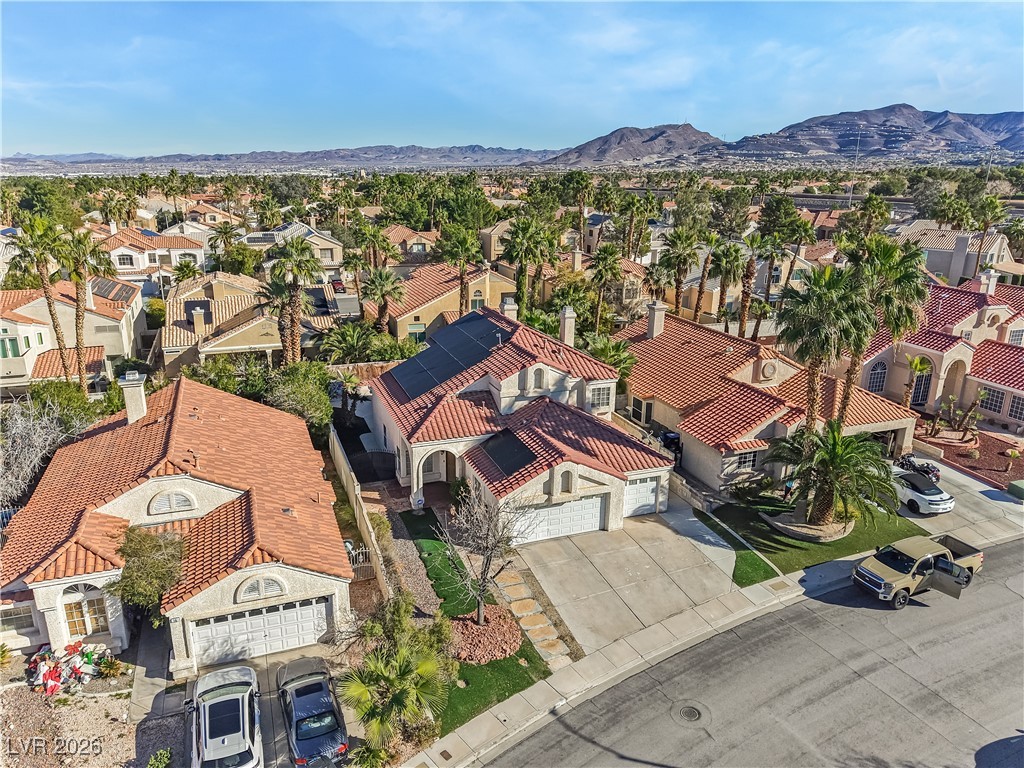 14 Barton Spring Circle Henderson, NV 89074 - Photo 59 of 64 Aerial perspective of suburban area with mountains