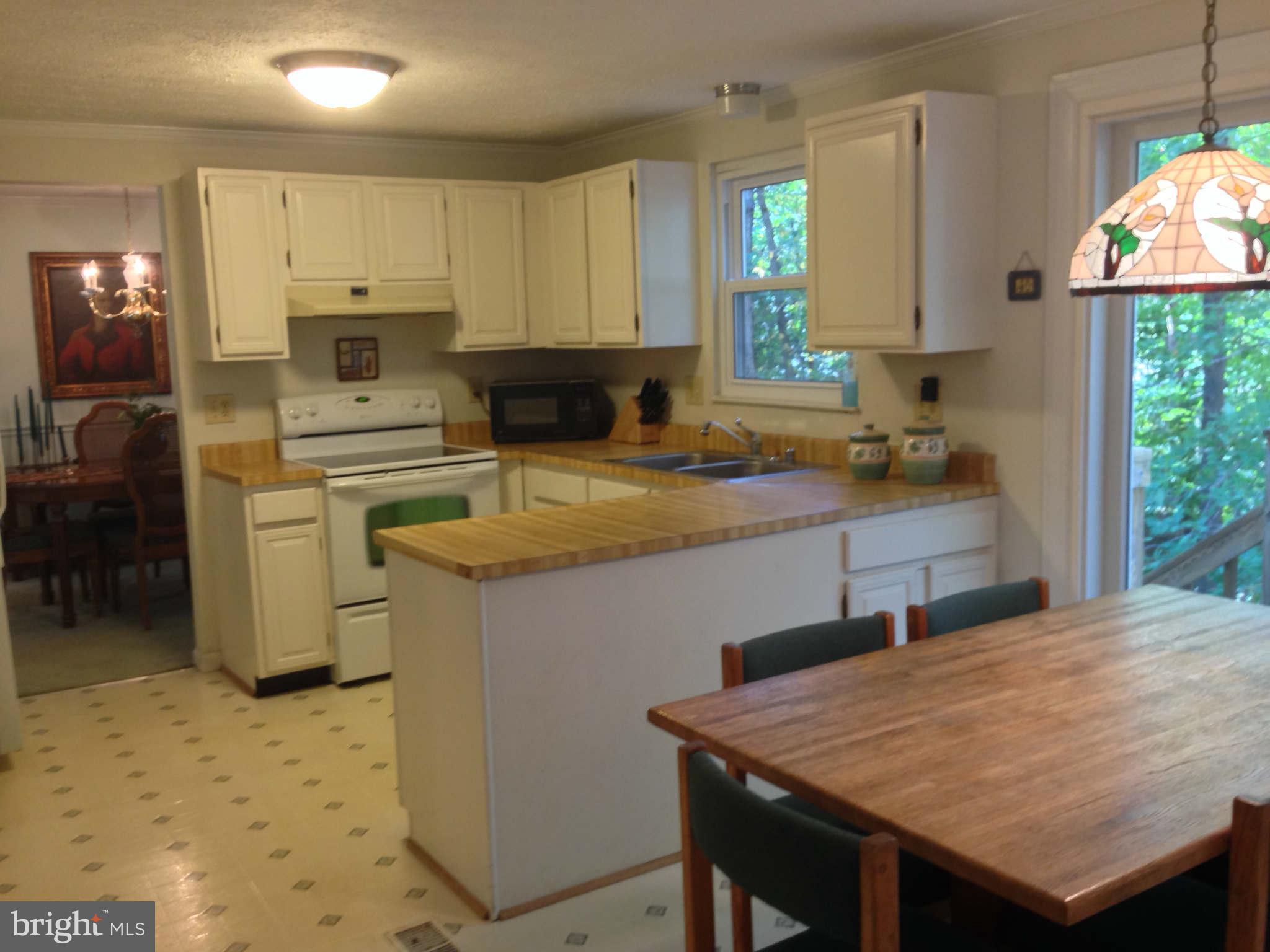 8066 Athena Street Springfield, VA 22153 - Photo 13 of 30 a kitchen with a stove a sink a refrigerator and a microwave