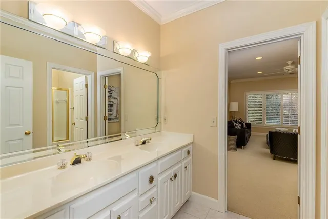 a view of a backyard with sitting area