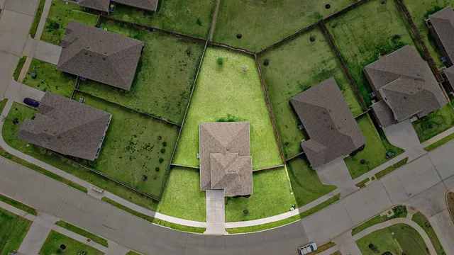 an aerial view of a house