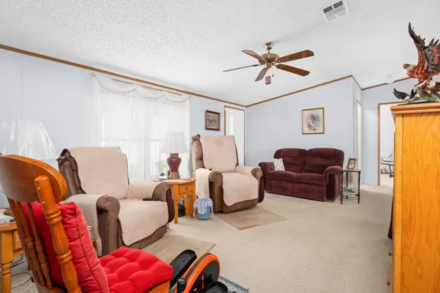 a living room with furniture a couch and a window