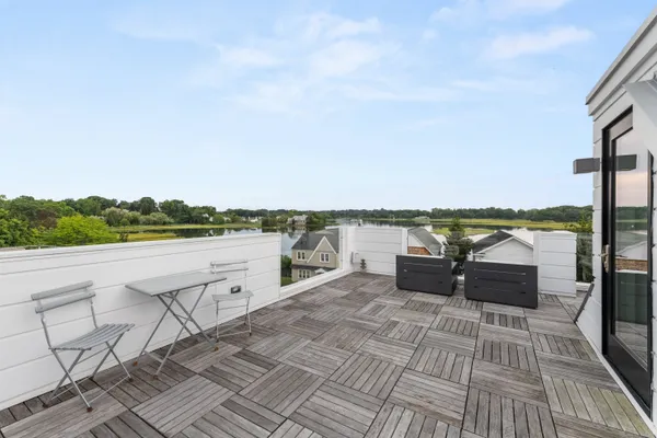 a view of a lake with outdoor space
