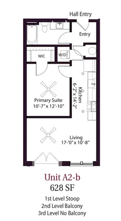 a front view of a building with a garden and plants