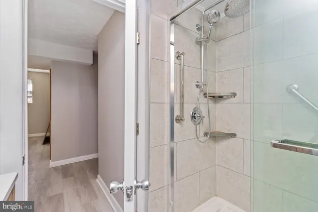 a bathroom with a shower