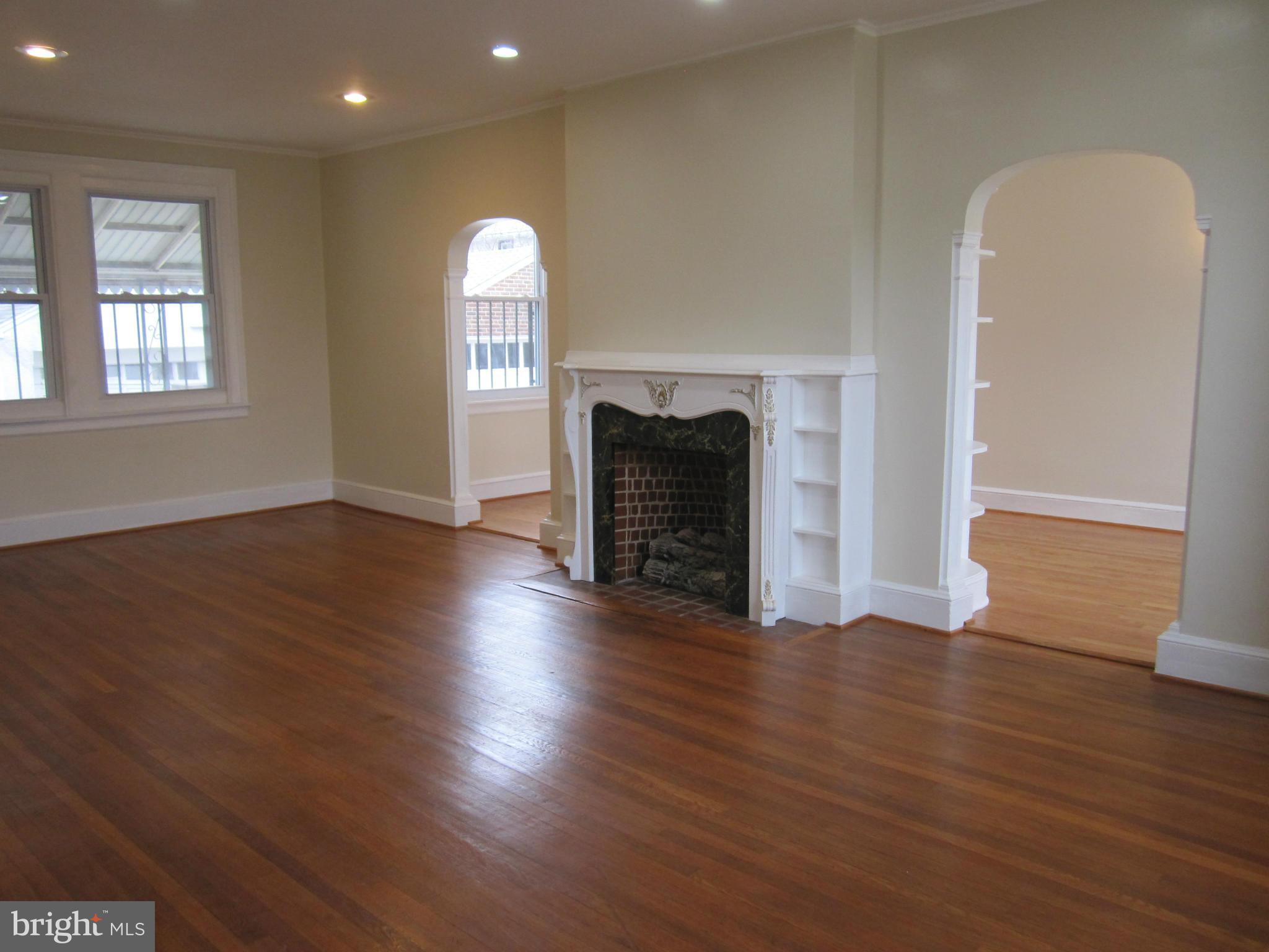 Living Room with wood Burning FP