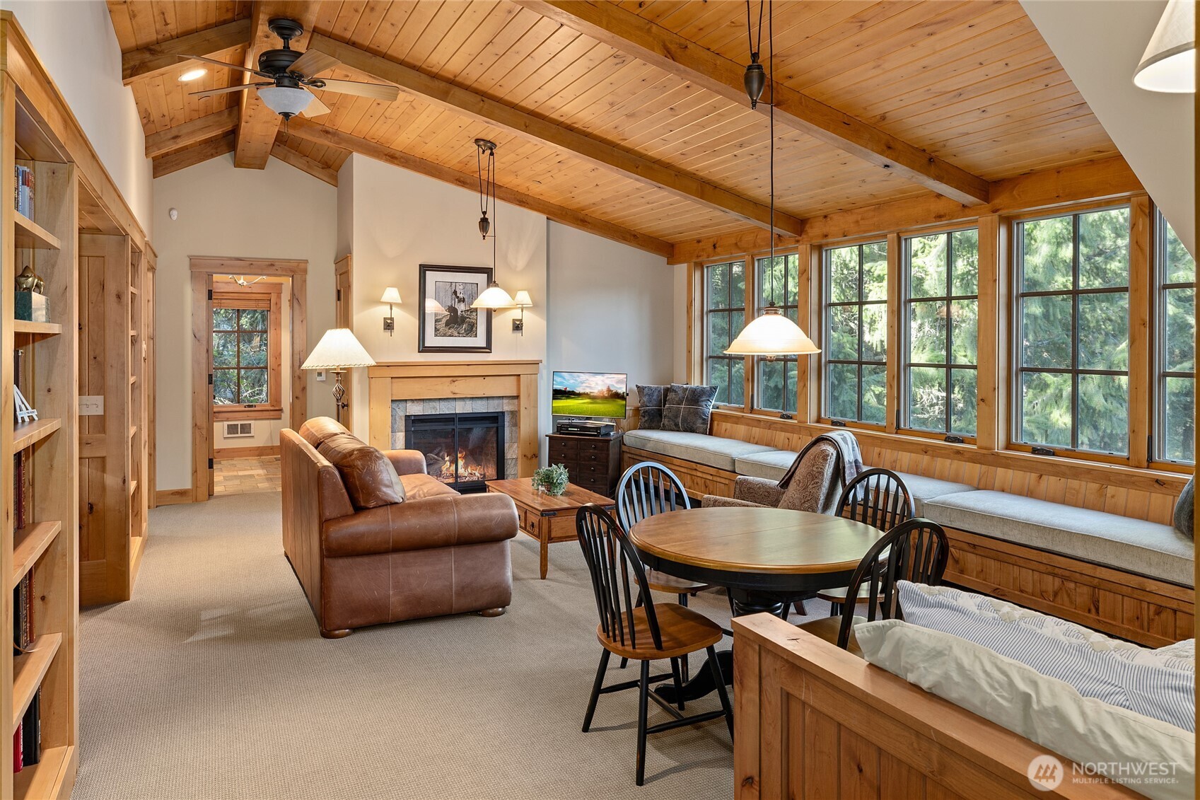 151 Rushing Water Lane Cle Elum, WA 98922 - Photo 30 of 40 a living room with furniture and a fireplace