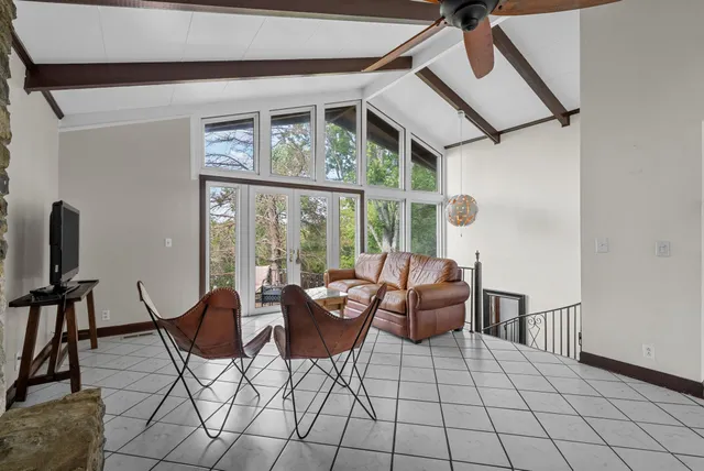 a living room with furniture