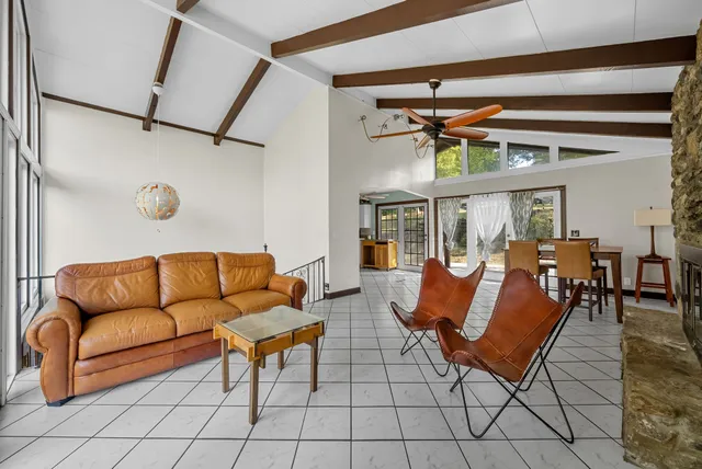 a outdoor living space with furniture