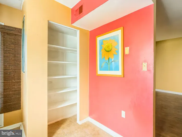 a view of a bathroom with a door