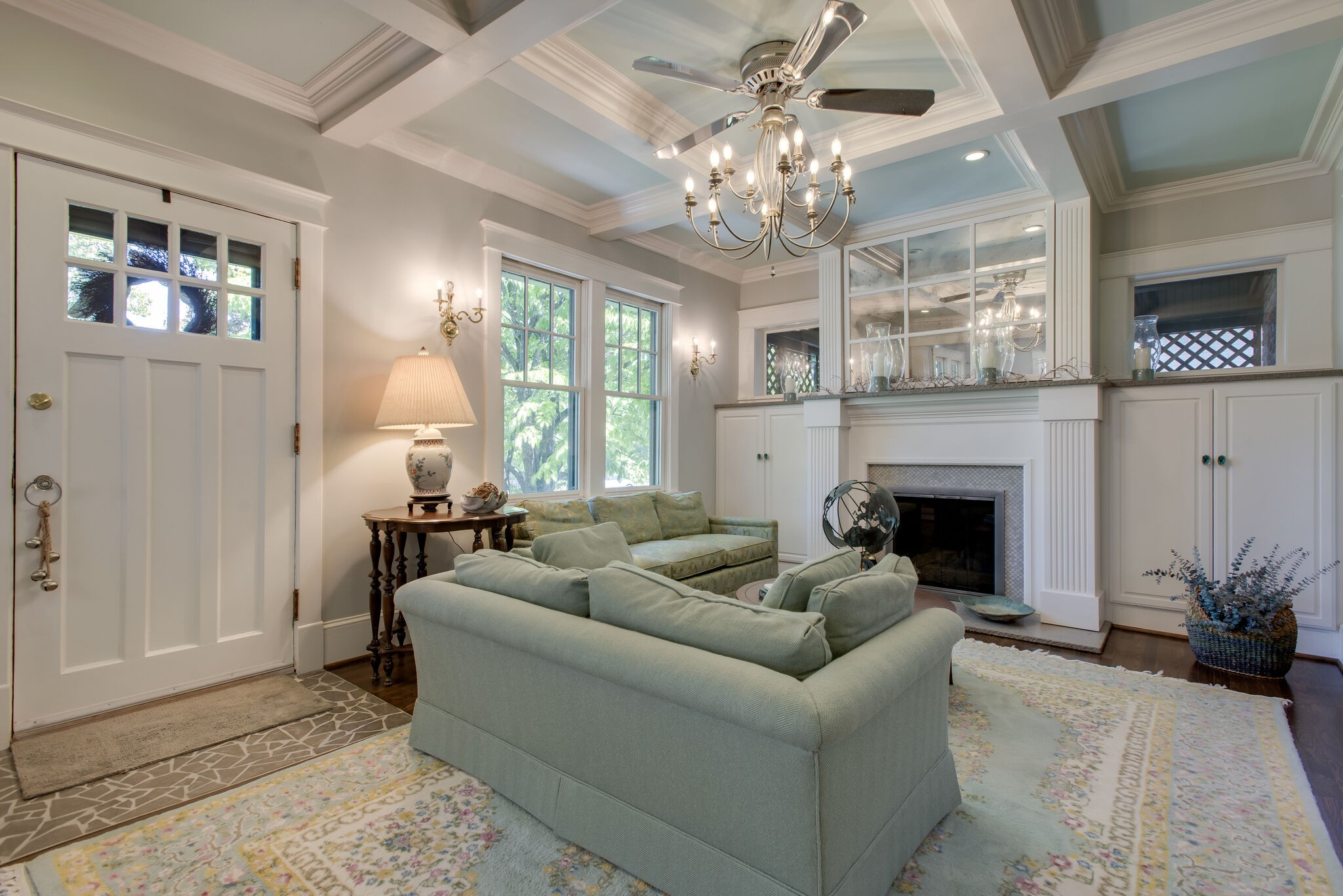 3515 Byron Avenue Nashville, TN 37205 - Photo 4 of 48 a living room with furniture a chandelier and a fireplace