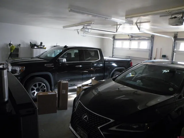a car parked in a garage