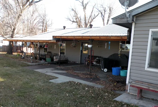 a view of a house with a patio