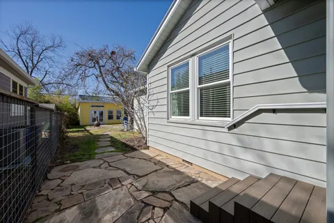 a house view with a backyard