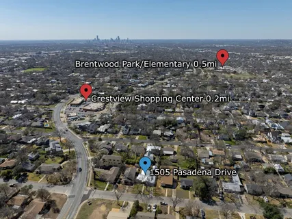 an aerial view of multiple house