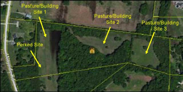5367 Wayside Road Christiana, TN 37037 - Photo 4 of 19 Overhead view of the three pastures/building sites and the perked area on building site 1