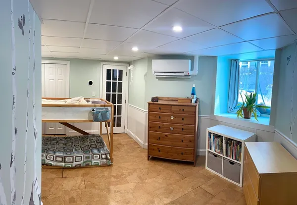 a workspace with furniture