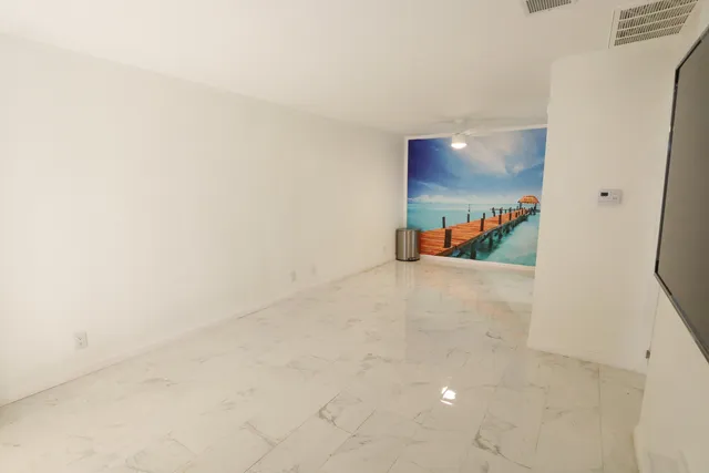 an empty room with closet