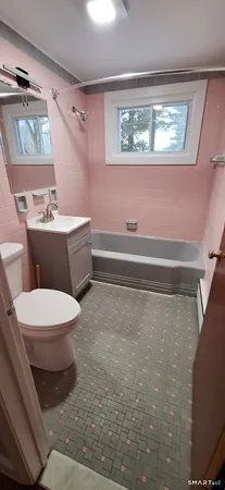 a bathroom with a toilet a sink and a bathtub