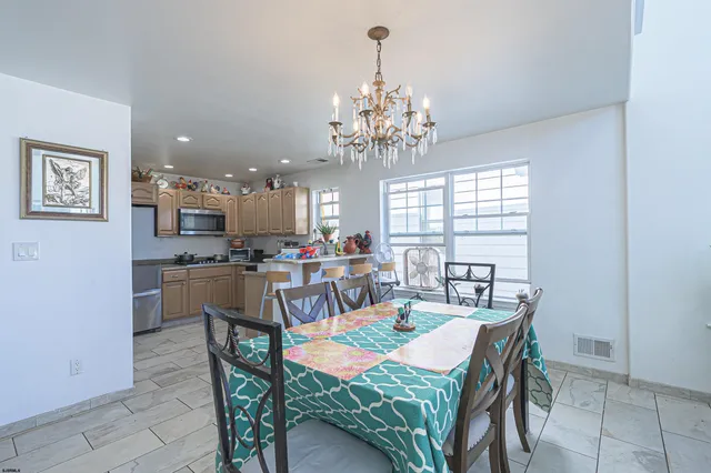 a view of a dining room and livingroom view