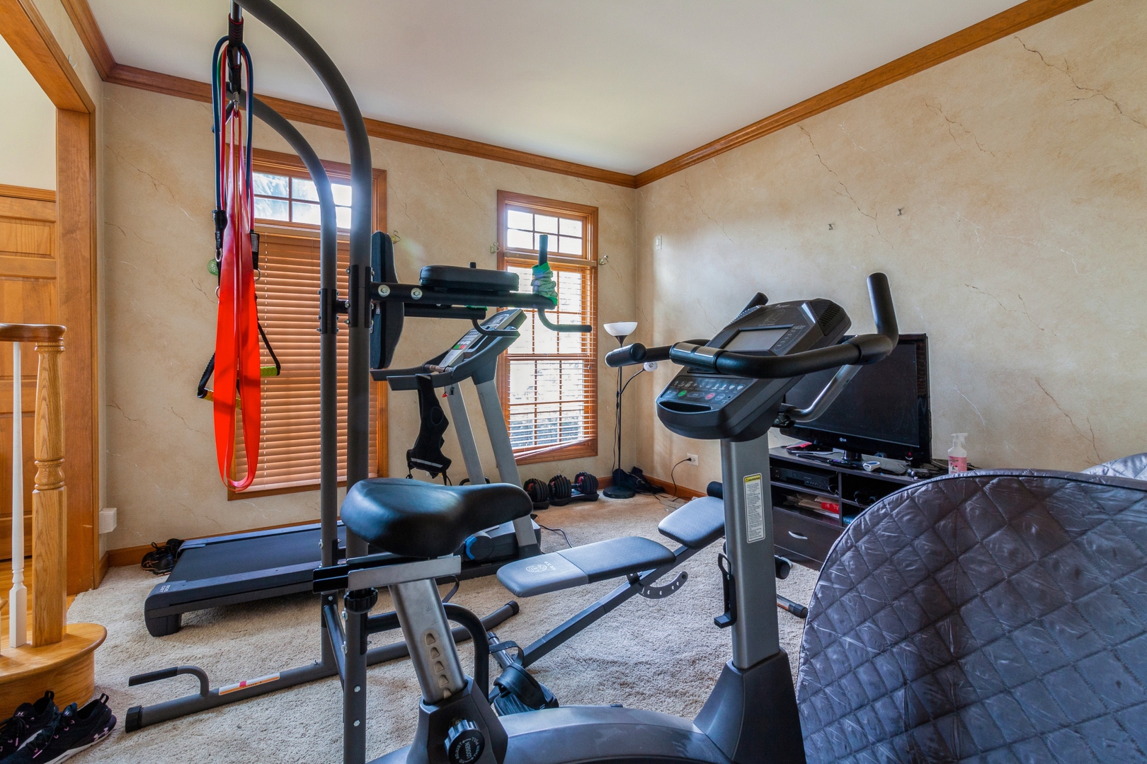 2908 Beth Lane Naperville, IL 60564 - Photo 10 of 19 a room with gym equipment and windows