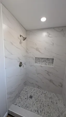 a bathroom with a shower
