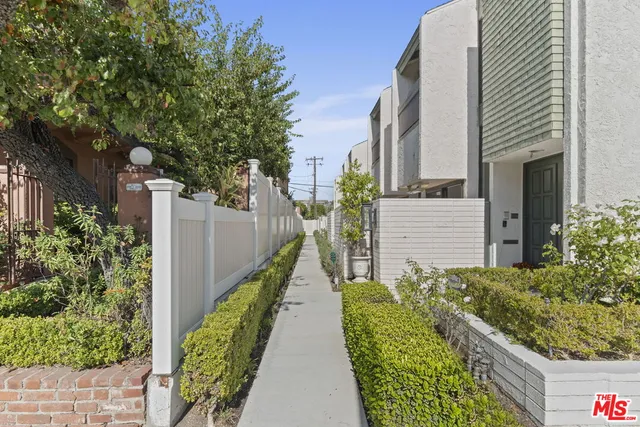 a view of a garden with pathway