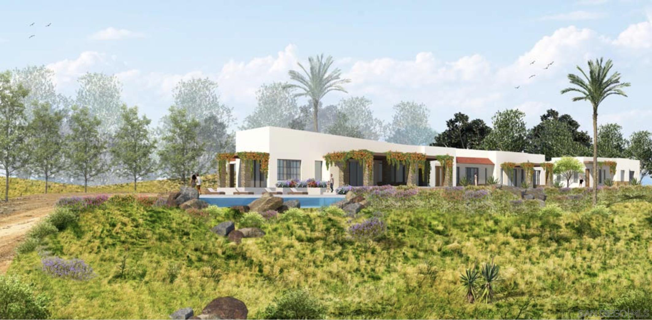 0 La Palma Rancho Santa Fe, CA 92067 - Photo 3 of 12 a aerial view of a house with swimming pool and sitting area