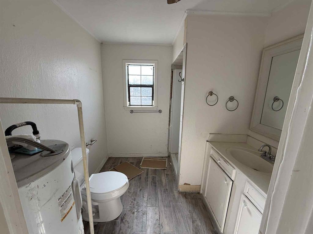 110 Hickory Street Roscoe, TX 79545 - Photo 7 of 9 a bathroom with a sink a toilet and vanity