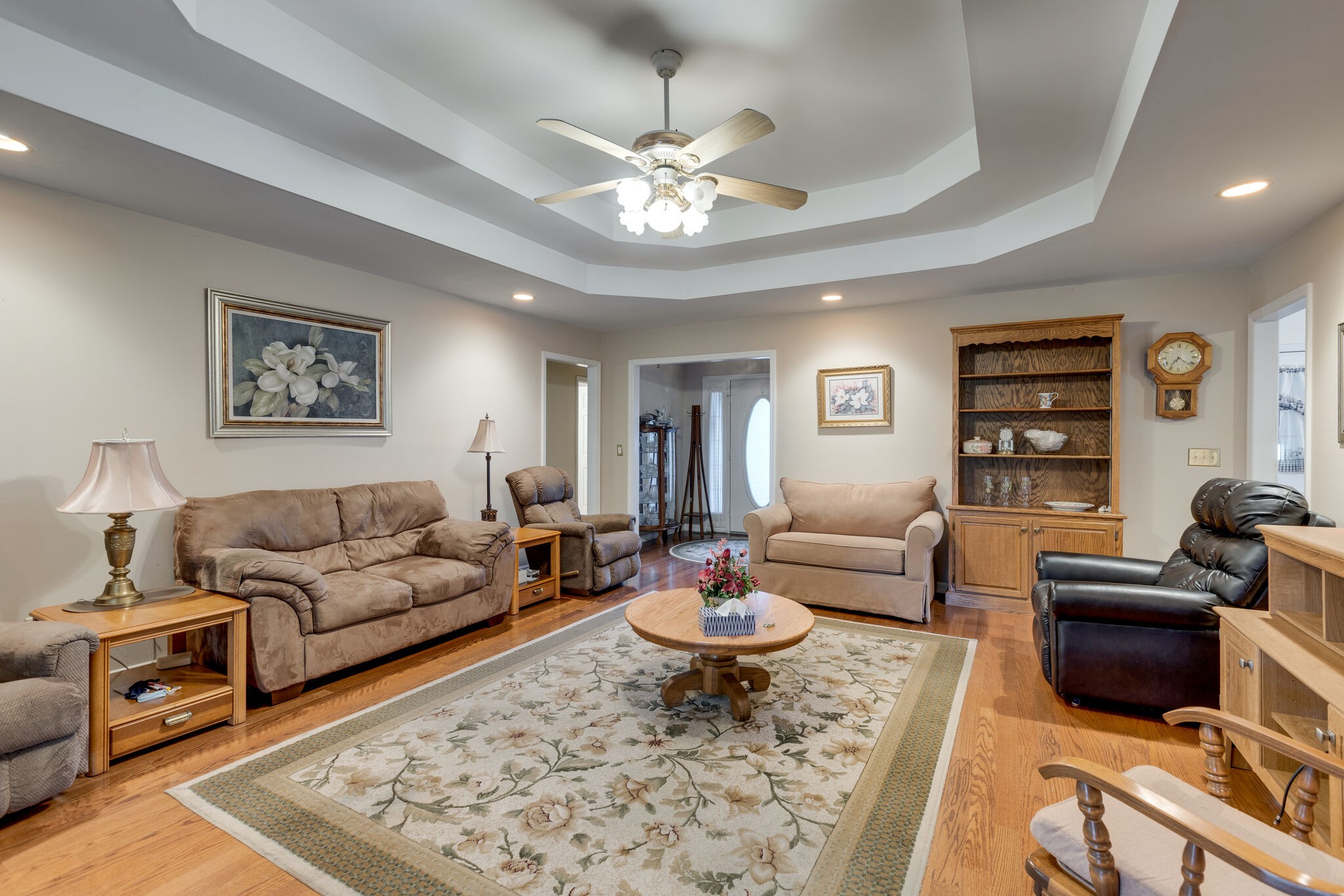 10 Harding Road Leoma, TN 38468 - Photo 1 of 26 a living room with furniture a rug and a chandelier