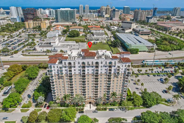 an aerial view of houses with outdoor space