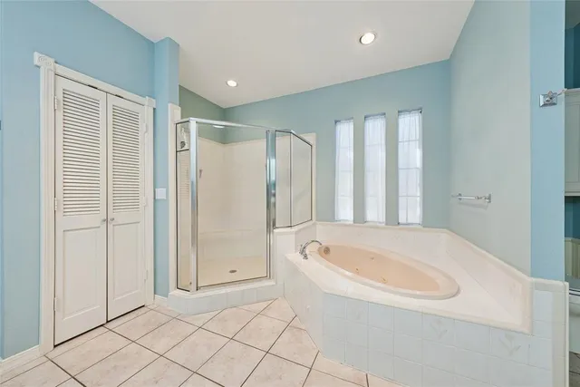 a bathroom with a tub a sink and a shower