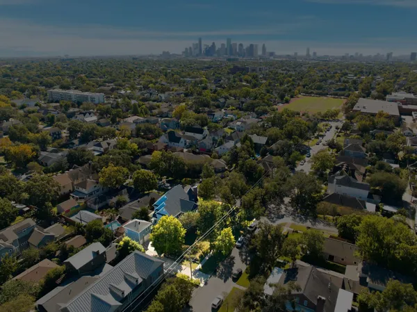 an aerial view of multiple house