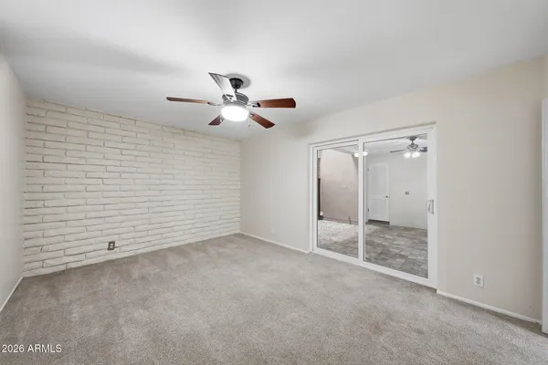 a view of small space with racks on the wall