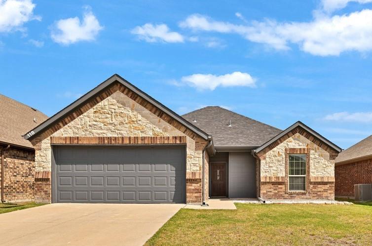 a view of outdoor space yard and garage