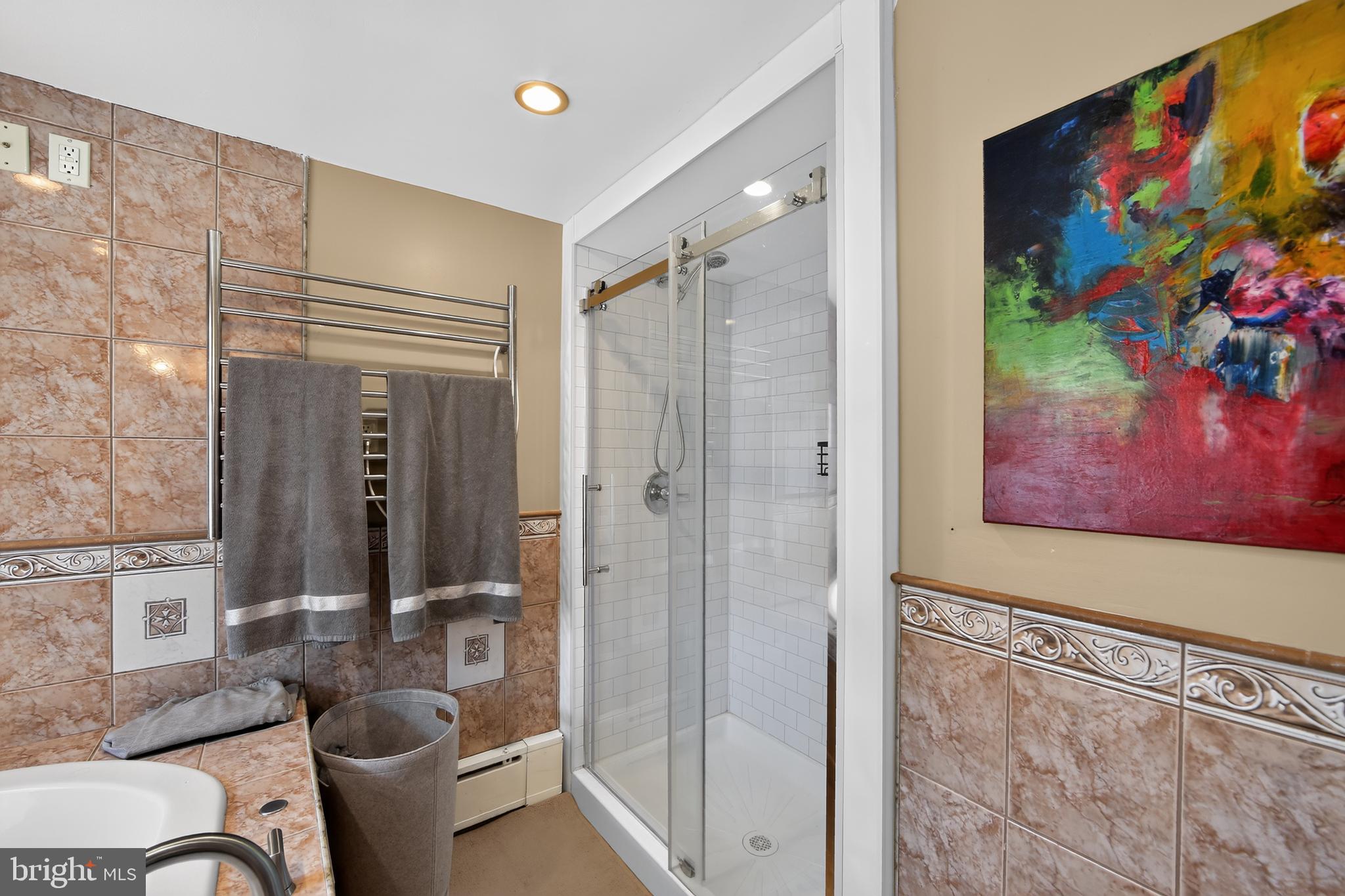 238 Brown Street Spring City, PA 19475 - Photo 21 of 57 Modern bathroom with vibrant art.