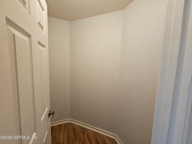 a small space with a shower curtain