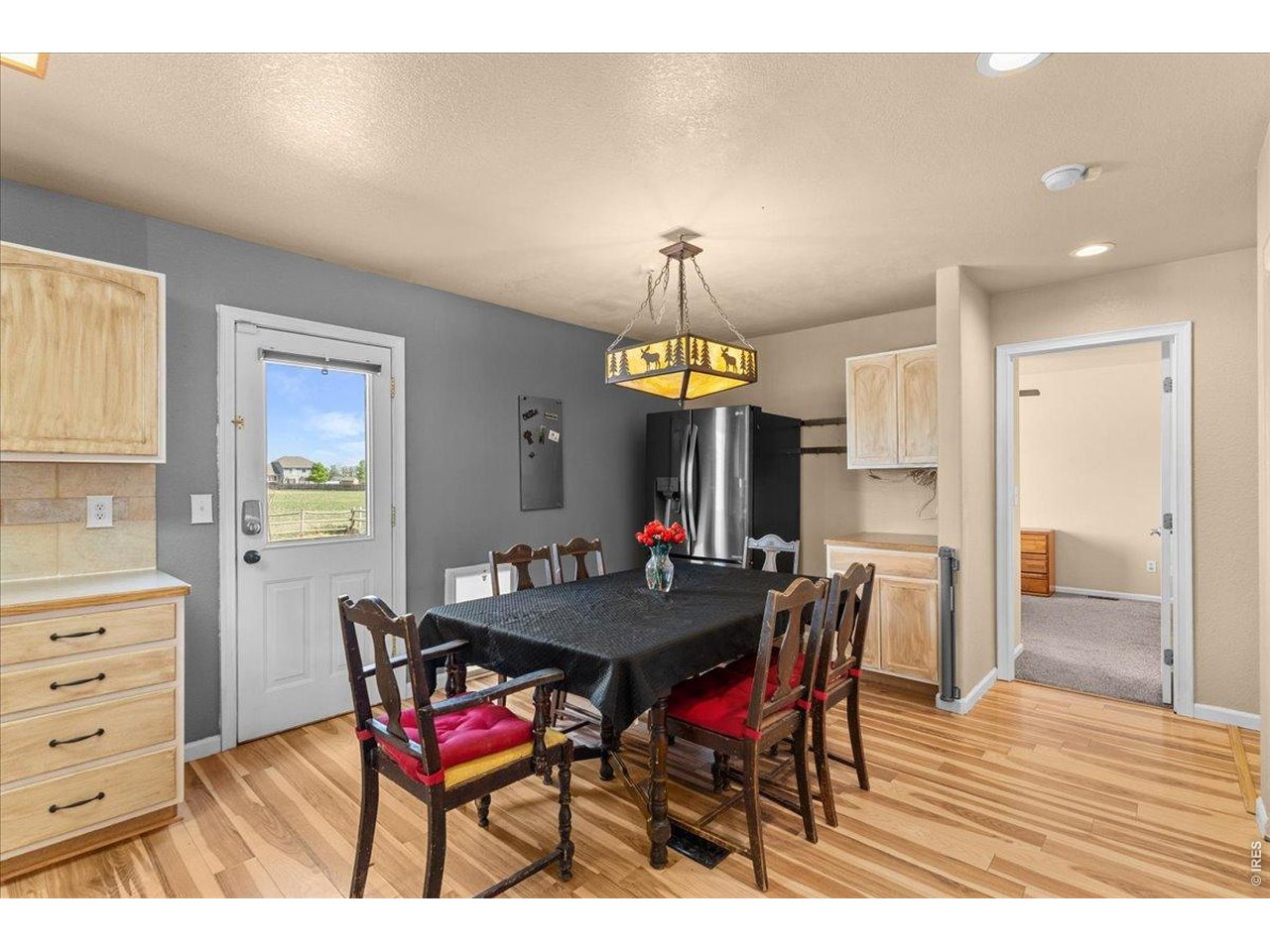 804 7th Street Pierce, CO 80650 - Photo 10 of 31 Dining Area with entrance to Backyard. Doggy door to the right