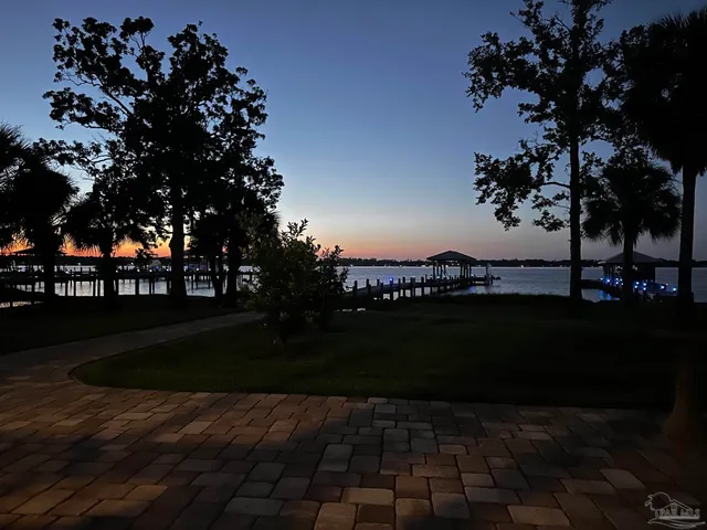 a view of street from next to a yard