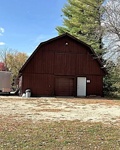 a view of a fountain in a yard